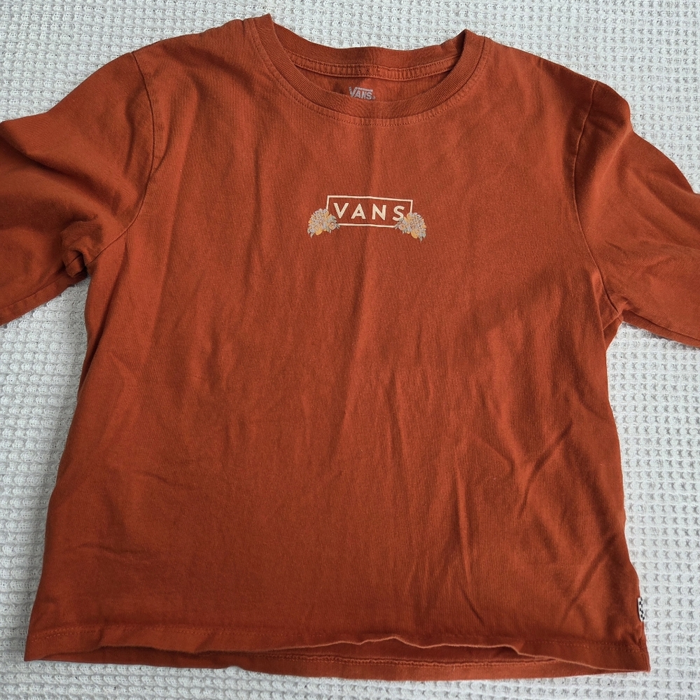 Vans Long Sleeved T Shirt, In Orange